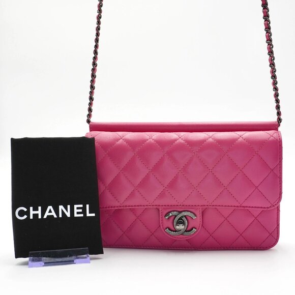 Pre-owned CHANEL Pink Quilted Lambskin Crossing Times Flap Bag - Picture 5 of 6